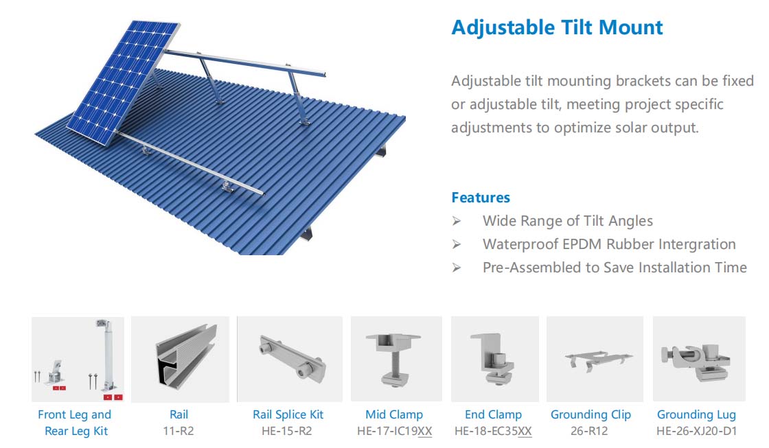 adjustable tilt mounting system